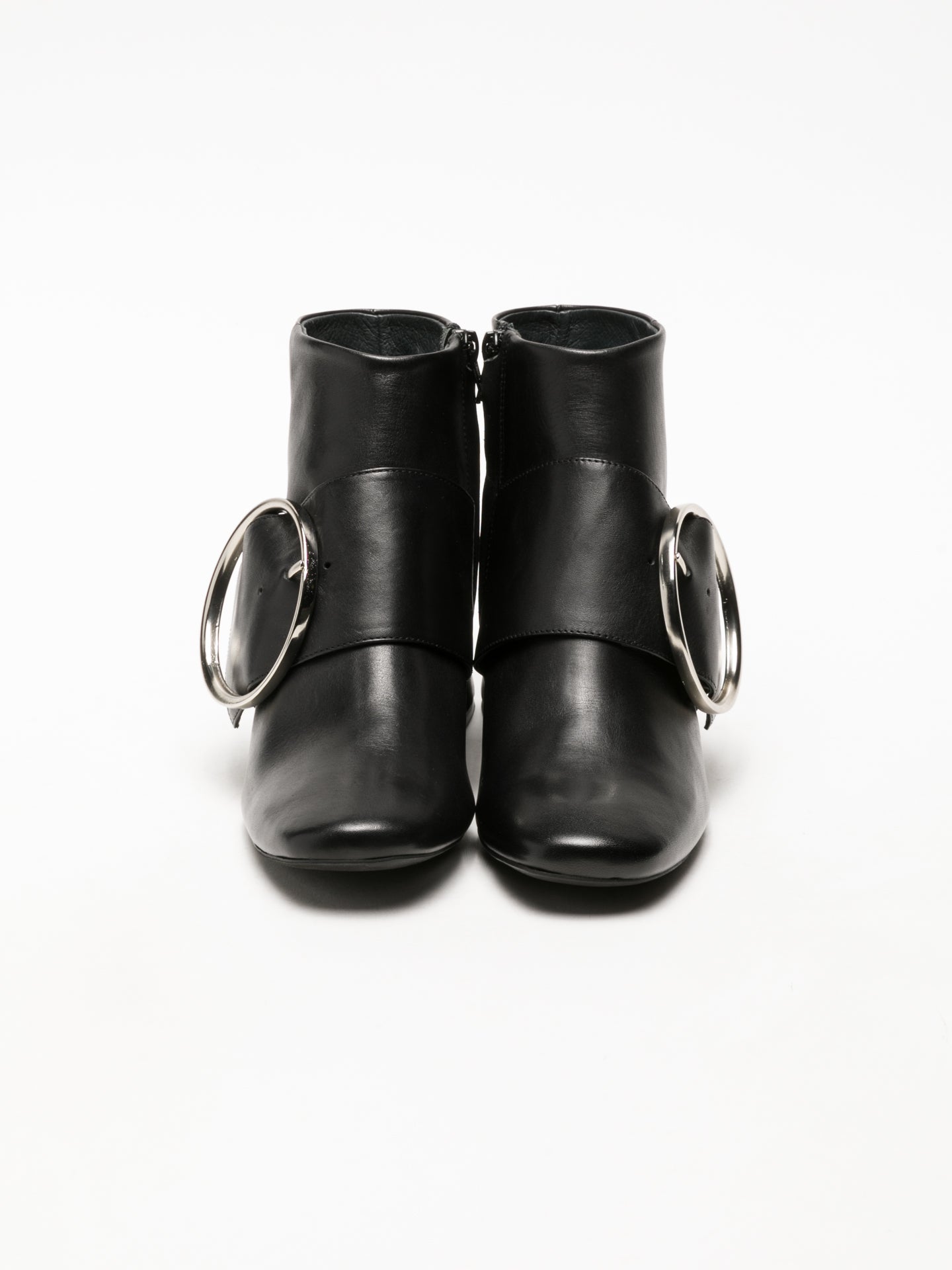 Foreva Black Buckle Ankle Boots